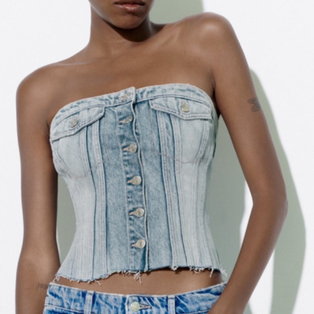 Zara denim tube top